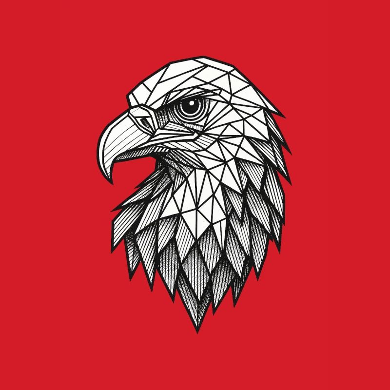 Geometric Eagle Head – Line Art