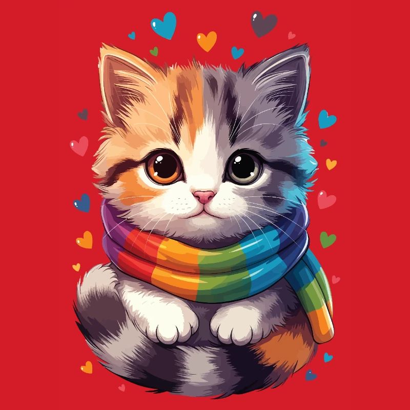 Regenbogen-Kätzchenschal