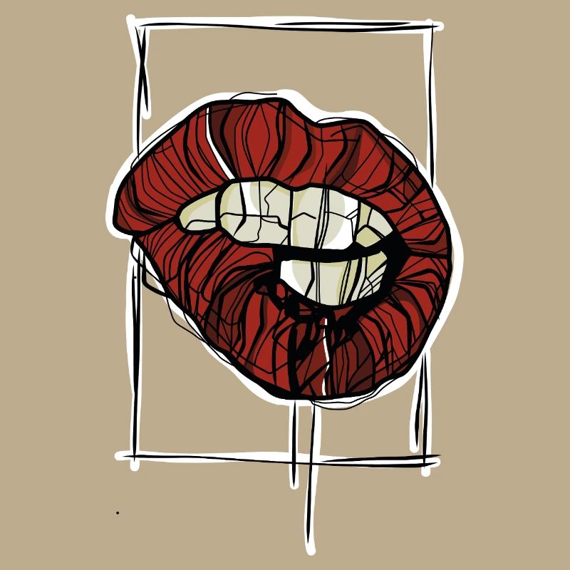 Red Lips Graphic Graphic Sketch