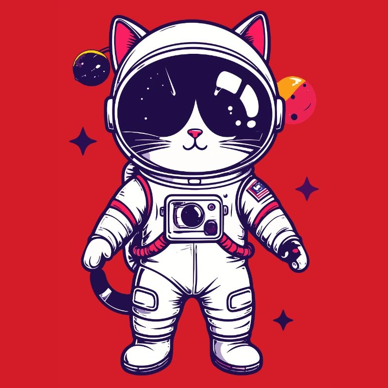 Motif du chat de l’espace en costume d’astronaute
