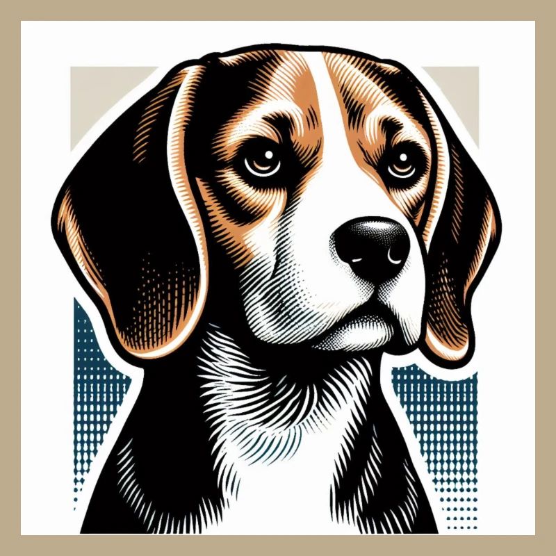 Style vectoriel de risographie Beagle
