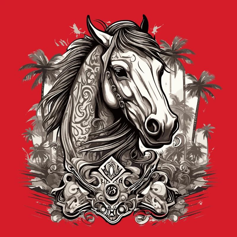 Tattoo / Tier / Kunst / cool / Comic / Pferd