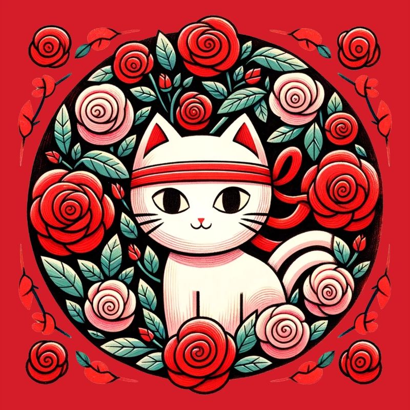 Rote Ninja-Katze