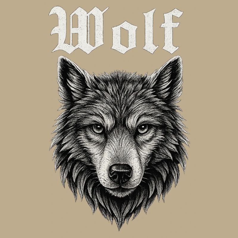 Gothic Wolf Kopf Illustration Geschenkidee