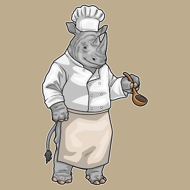 Rhinocéros Cuisson Cuisson Cuiller Cuisson
