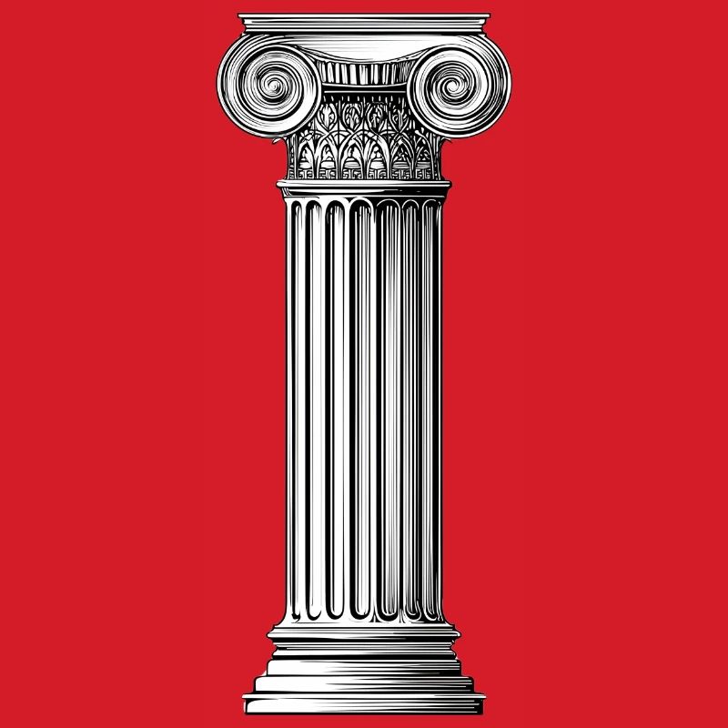 Greek Ionic Column – Minimalist Ancient Art