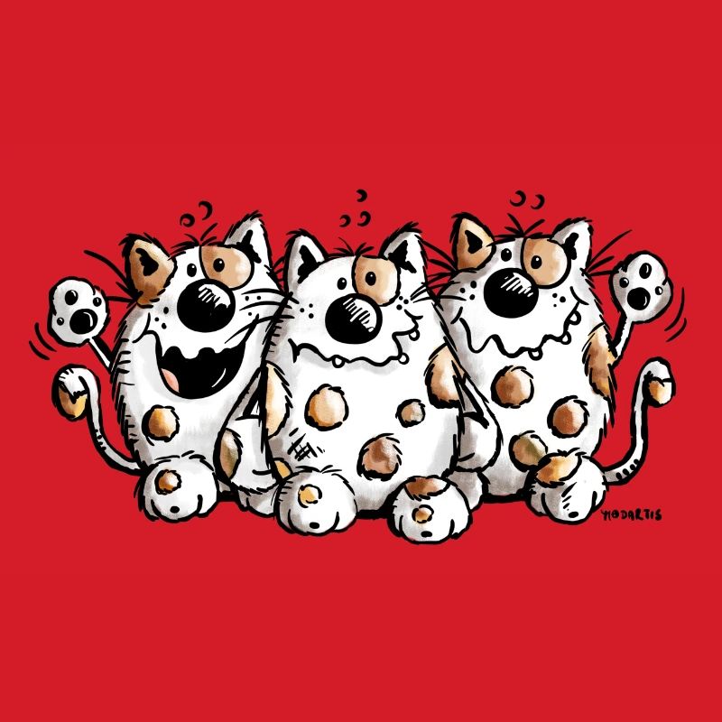 Drei dicke Katzen - Katze - Cat - Comic