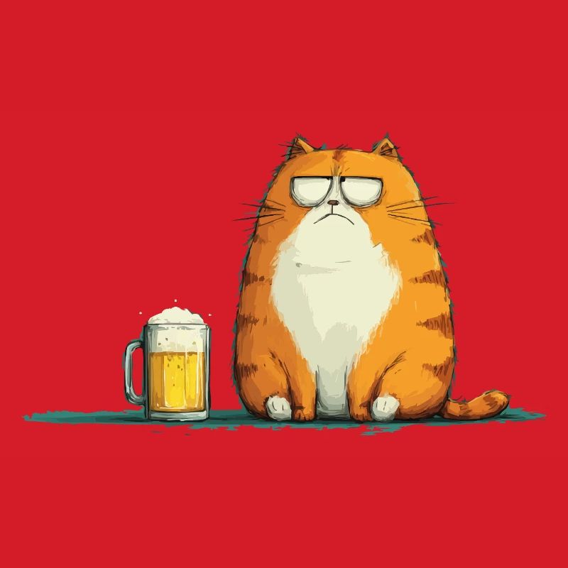 Kater mit Sonnenbrillen und Bier