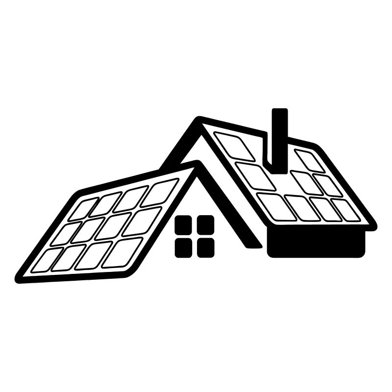 House with solar panels transparent logo