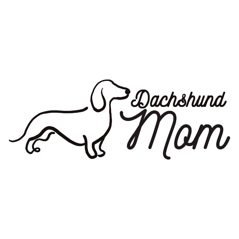 Dachshund Mom Script Logo Lineart Dackel