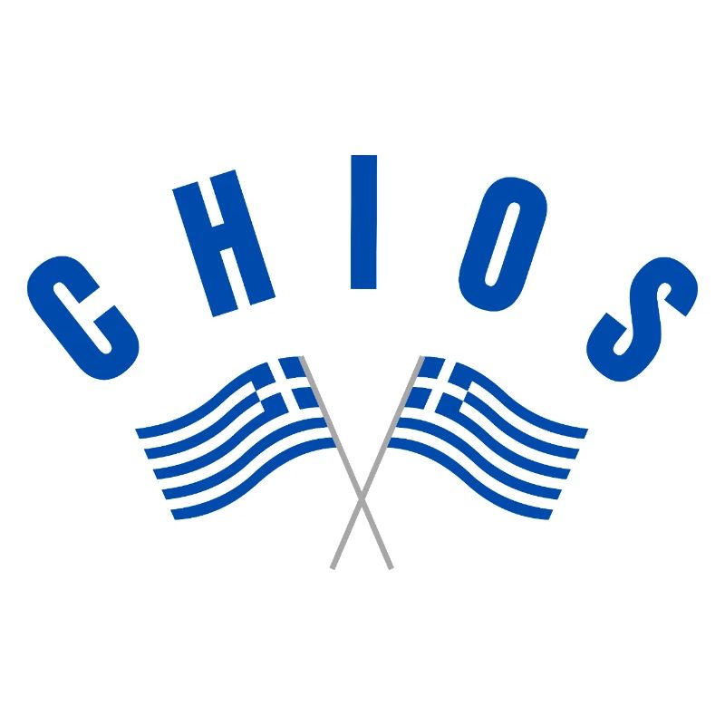 Chios Croisé des drapeaux grecs