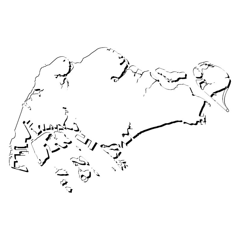 Singapore map as outline