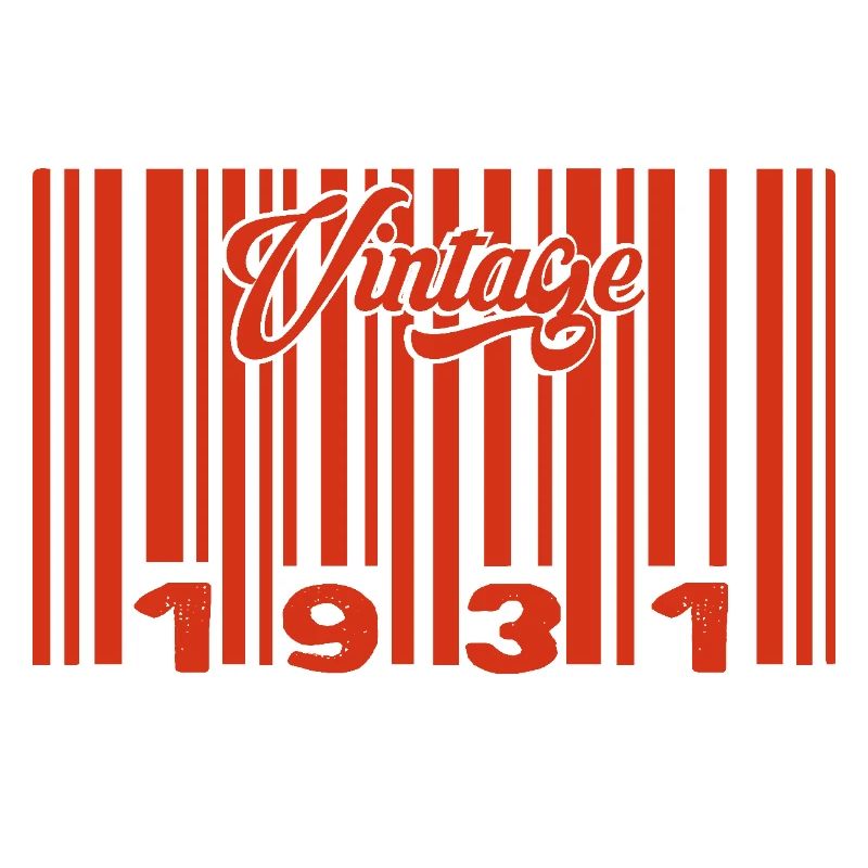 Vintage 1931 Born In 1931 94 Years Bar Code Anniversai