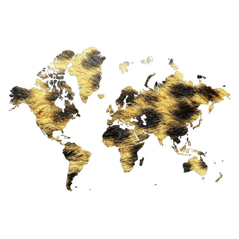 World Map Animal Pattern