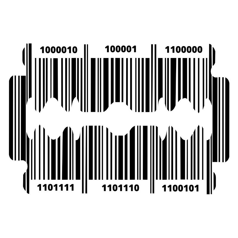 Rasierklinge mit geheim Code