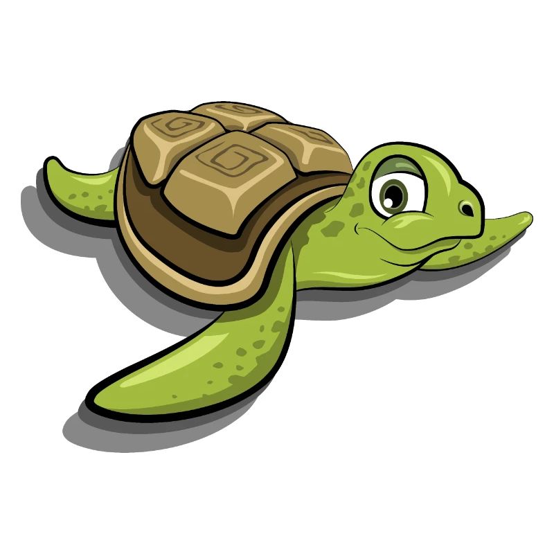 cute turtle comic sea animals cartoon icon