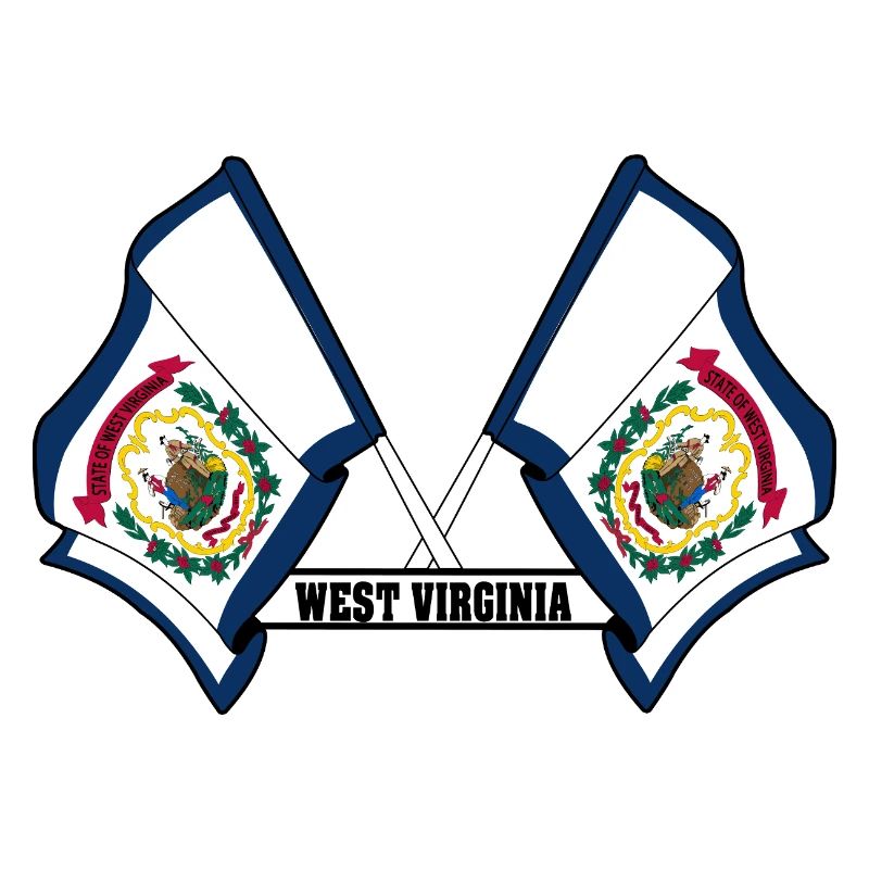 Two flags text WEST VIRGINIA