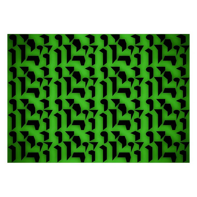 Formes et objets à motifs déco en vert-noir