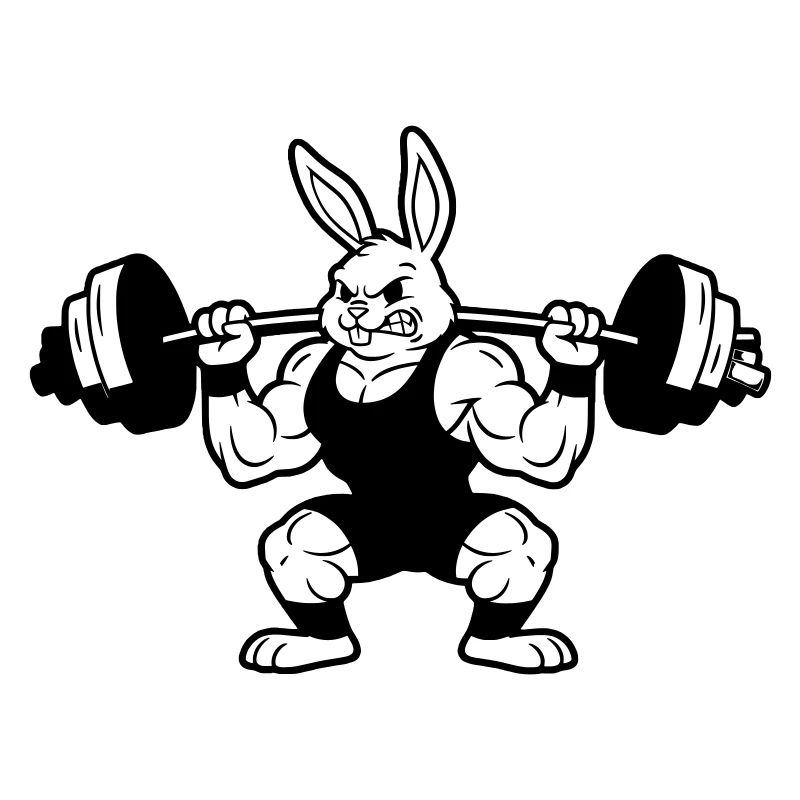 Muscle Bunny Dumbbell Outline