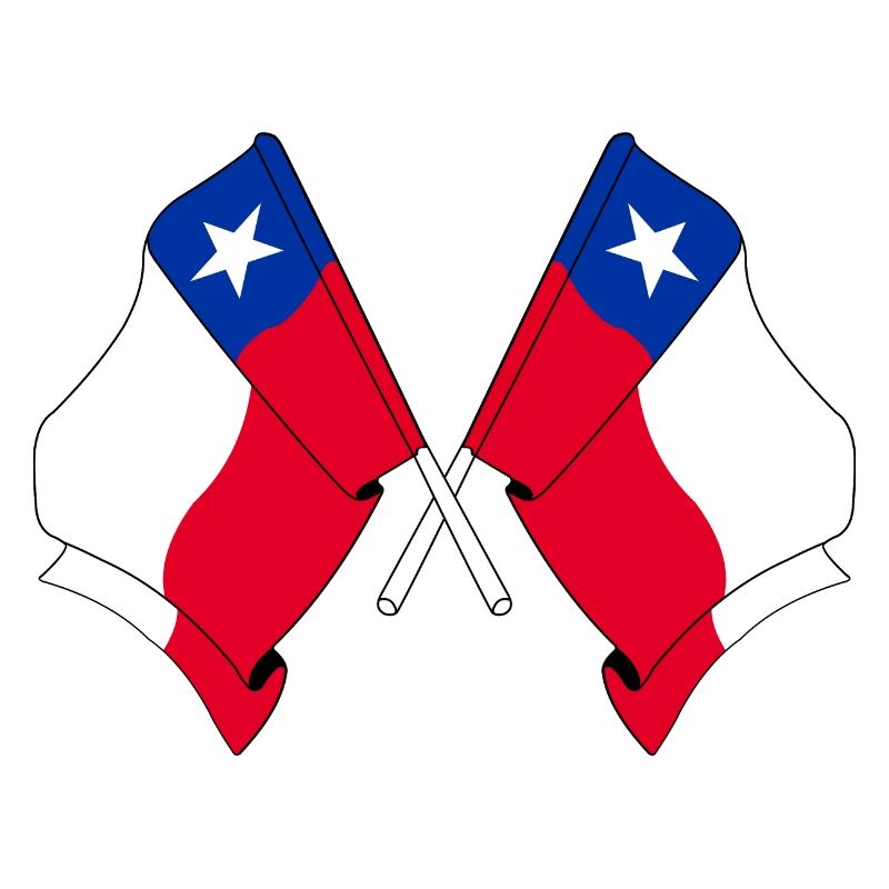 Deux drapeaux croisés du Chili