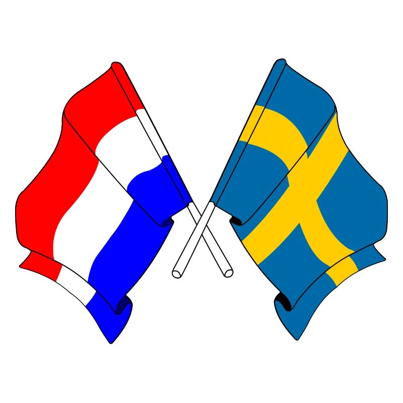 Drapeau des Pays-Bas et drapeau de la Suède