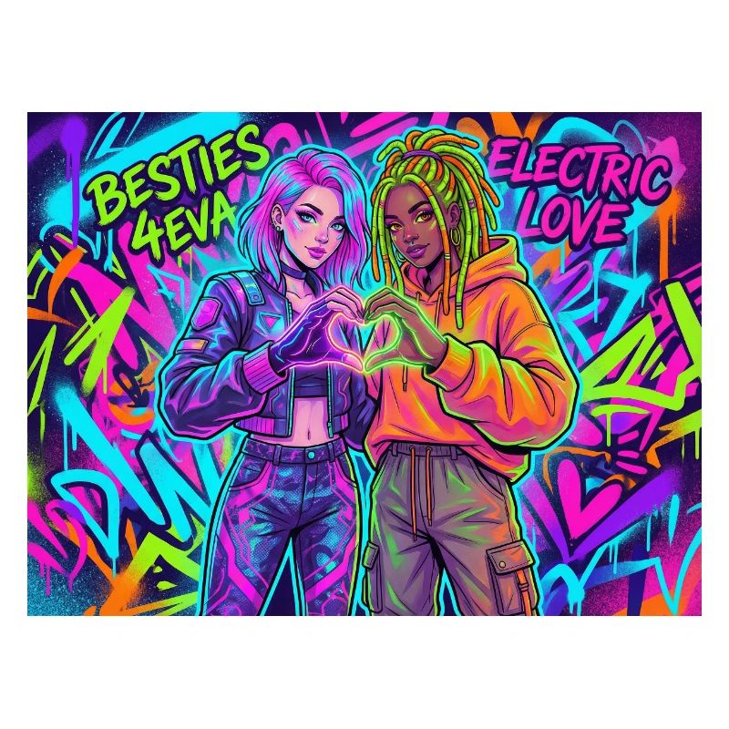 Beste Freundinnen  Neon Graffiti Duo
