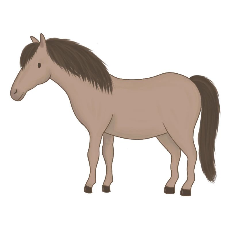 Beiges Pferd mit dunkler Mähne