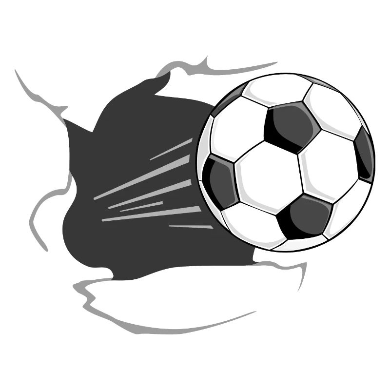 Fußball durchbricht Wand