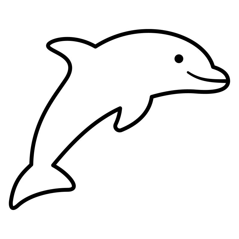 Dolphin Symbol Outline Cheerfully Jumping