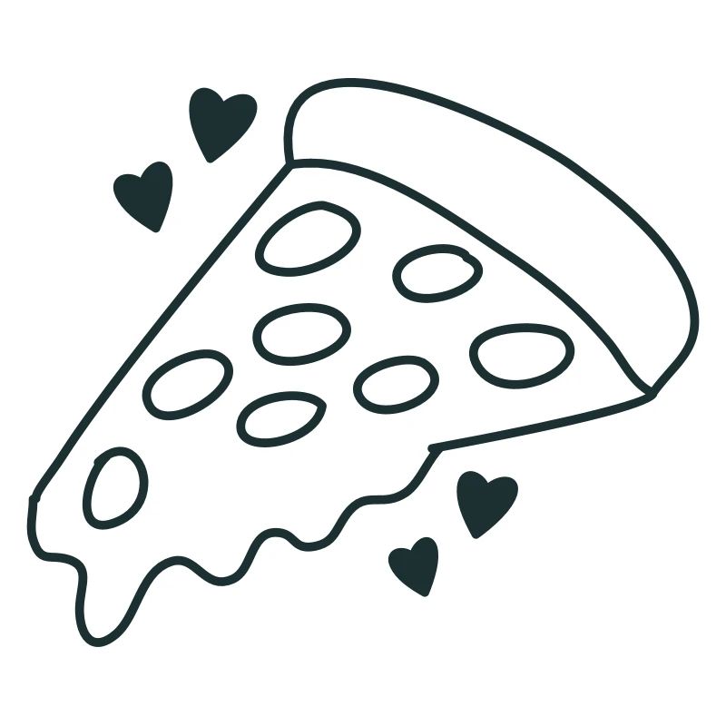 tranche de pepperoni avec des cœurs d’amour
