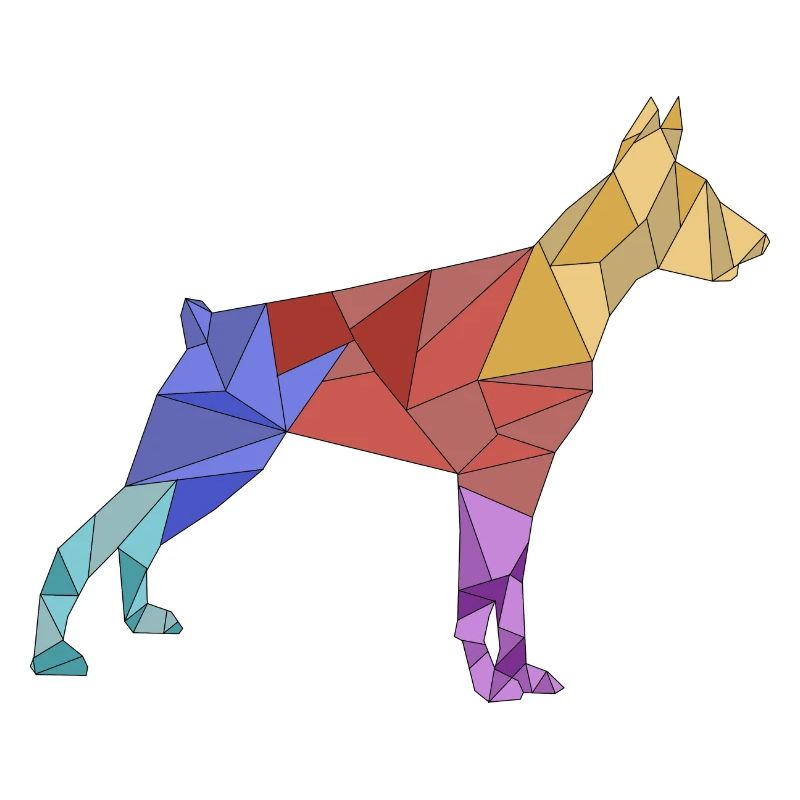 geometrisch bunt DOBERMAN