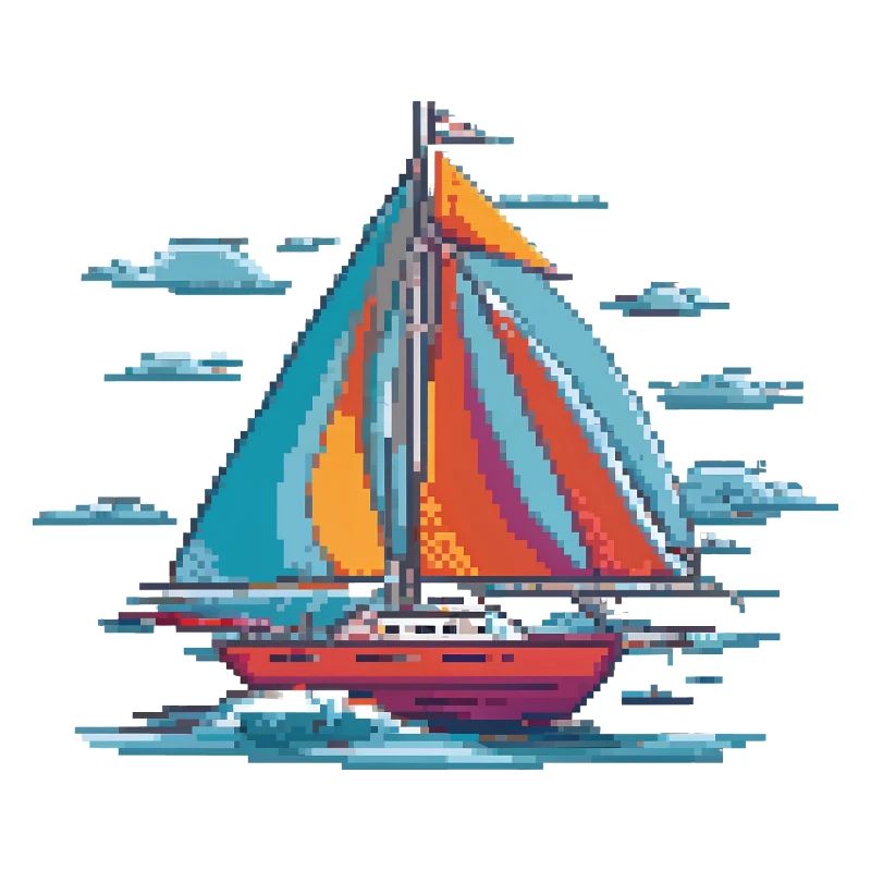 Bunter Pixelsegler