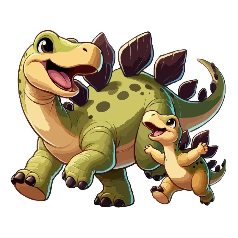 Stegosaurus Mutter und Kind