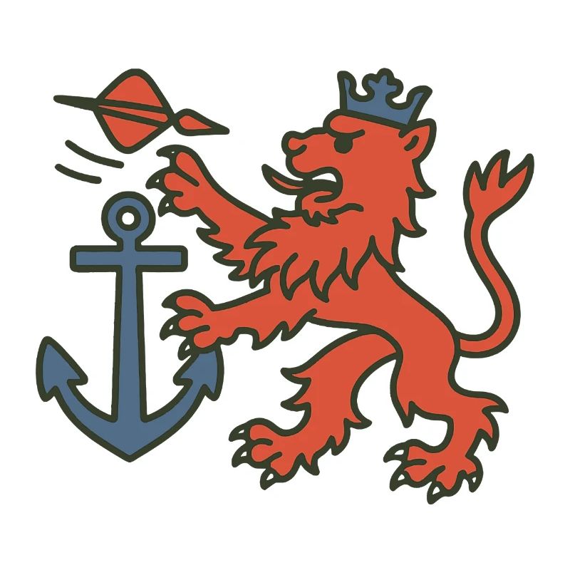 Lion de Düsseldorf avec fléchette