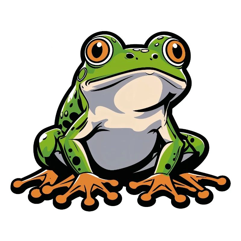 Dessin animé de grenouille joyeuse