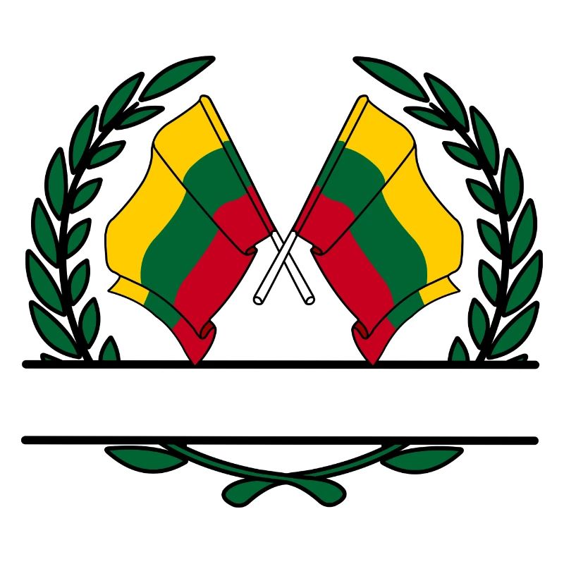 Flags Lithuania laurel wreath banner