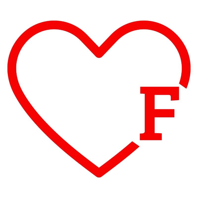Buchstabe F Rotes Herz
