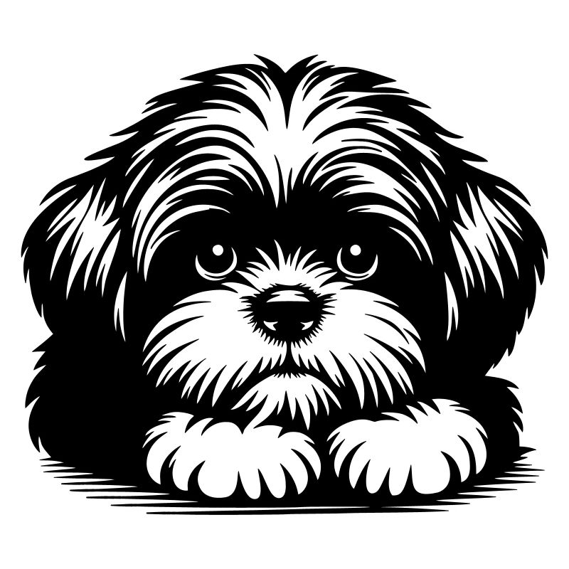 Shih Tzu Head with Paws