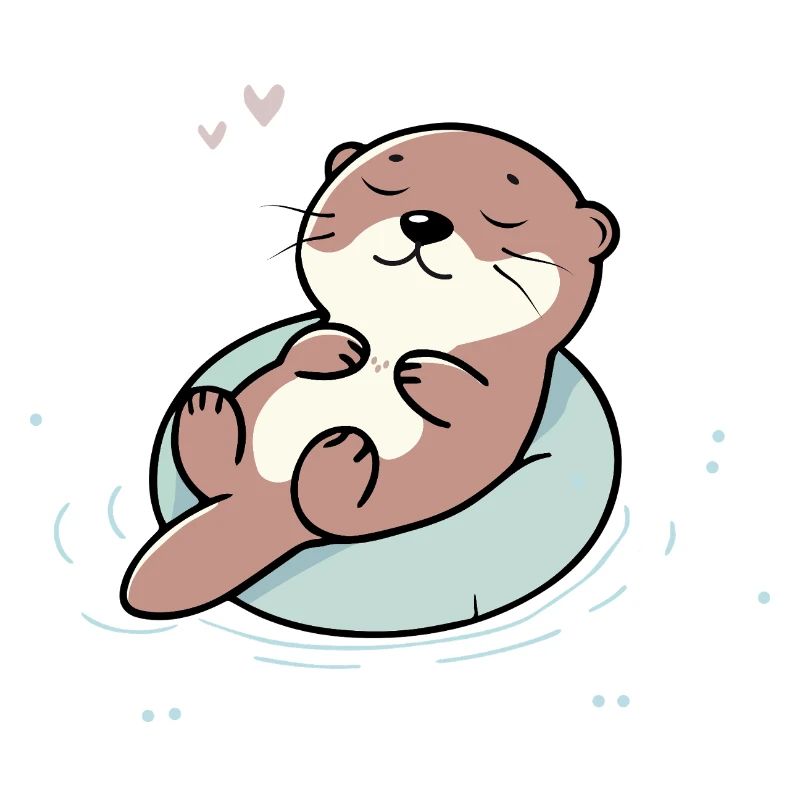 Loutre détendue - Illustration d’animal mignon