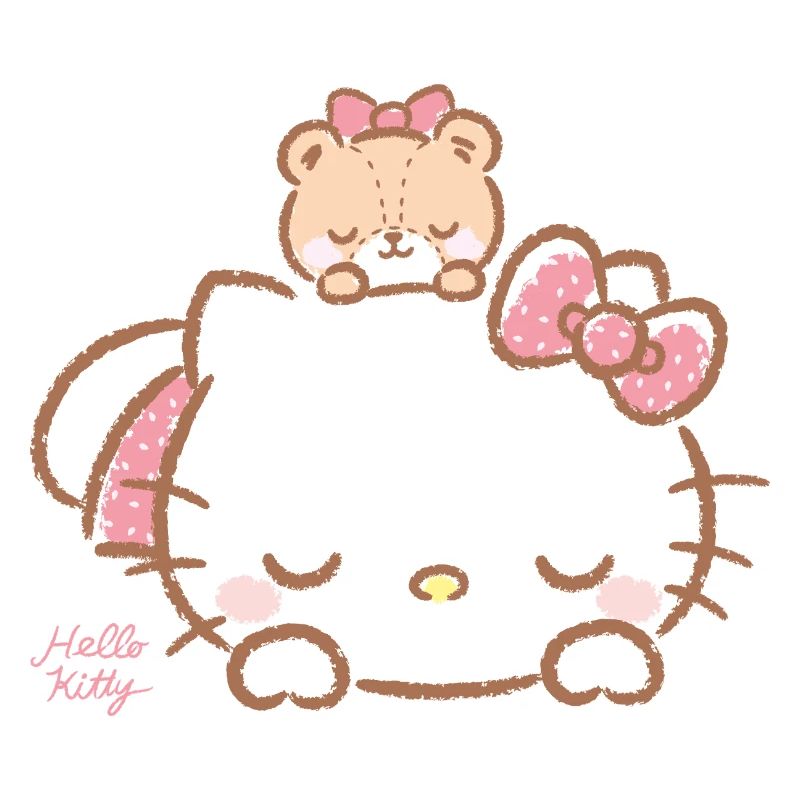 Hello Kitty With Teddy On Her Back