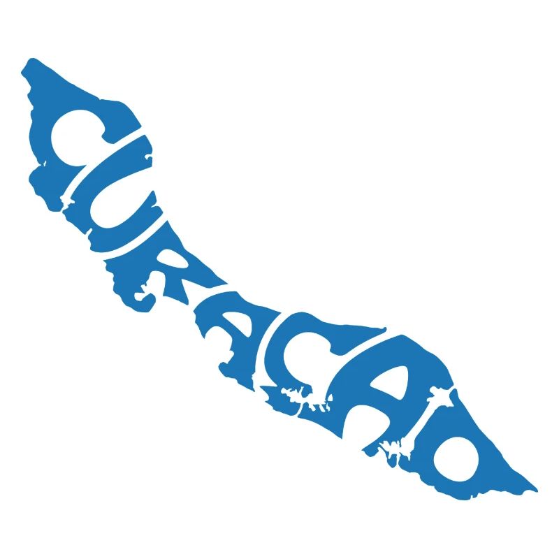 Curacao Map Artistic Typography Design