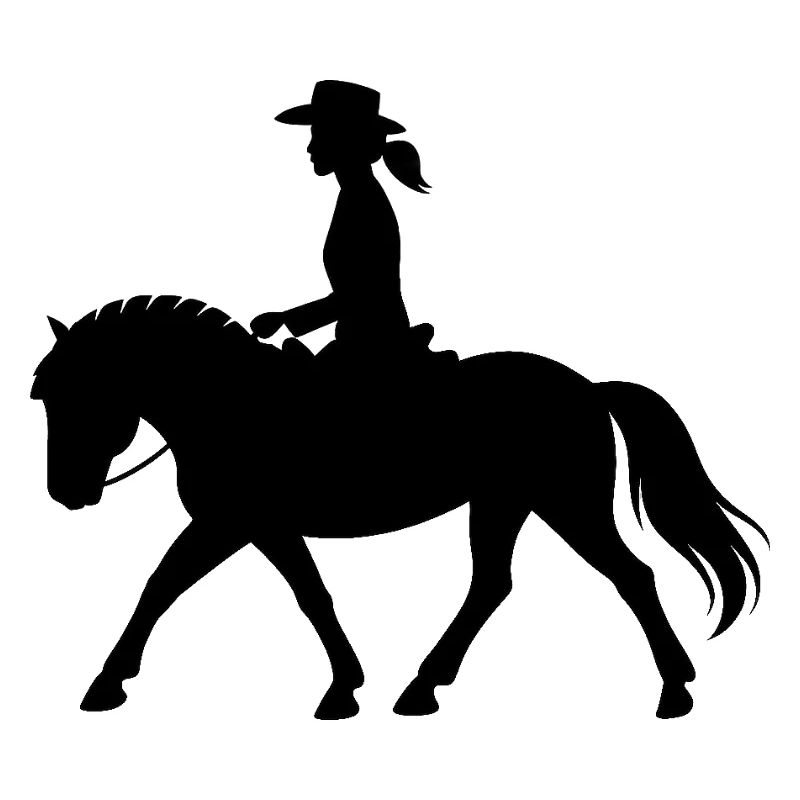 Silhouette du cavalier dans le style occidental