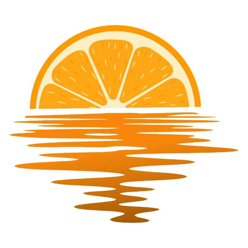 Orange Sunset Ocean Minimal Summer Beach