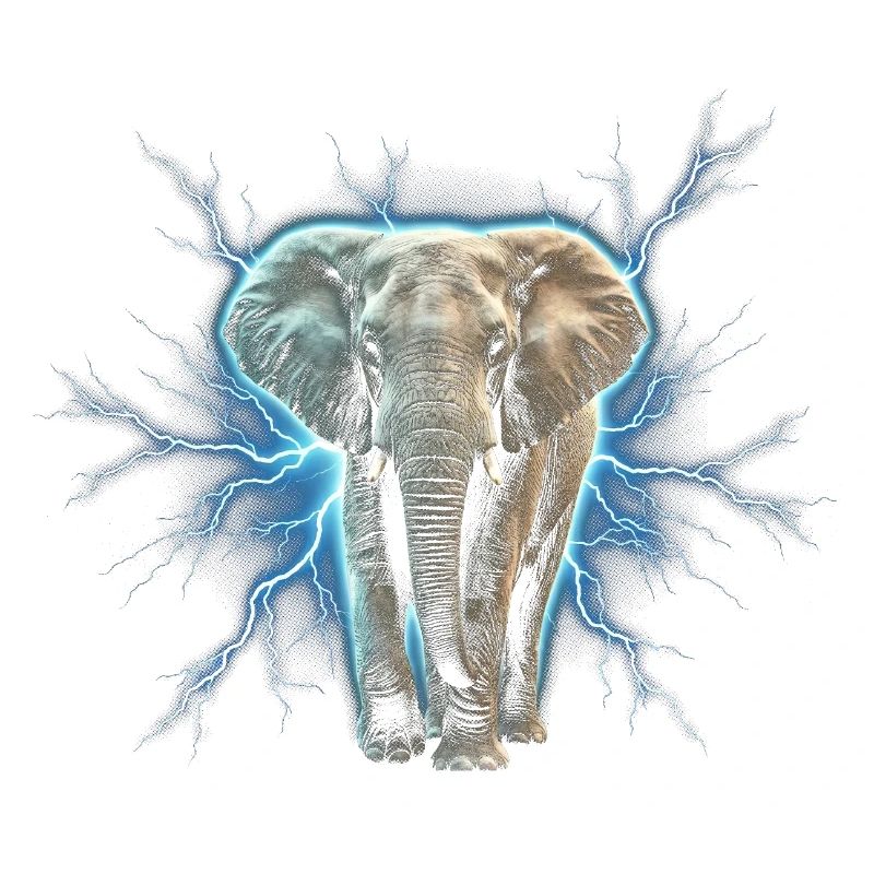 Blitzelefant mit elektrischer Aura