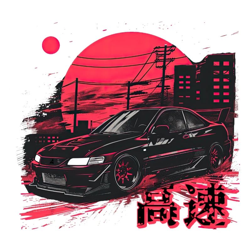Schwarzer Lancer Evo | Klassisches JDM