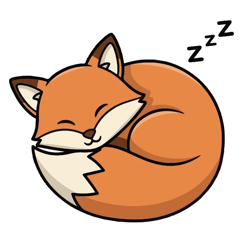 Sleeping Fox Cartoon