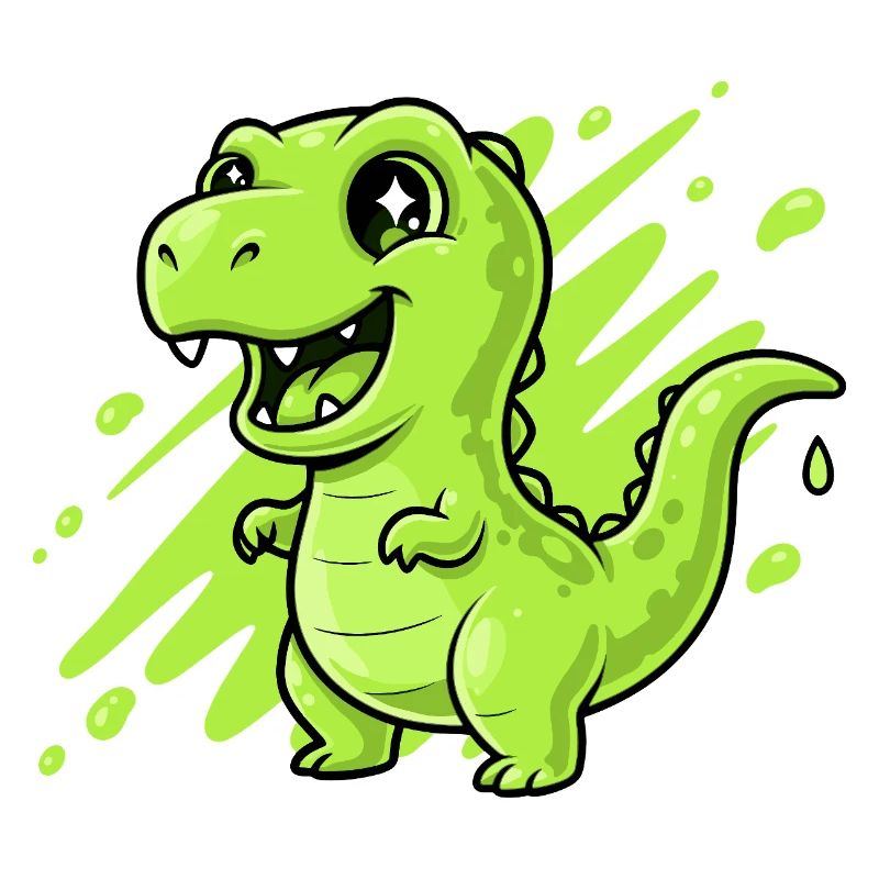 Green Slime Dino Comic