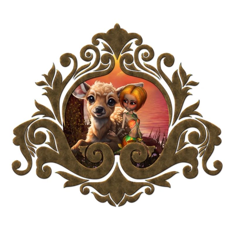 La petite fée et le faon mignon
