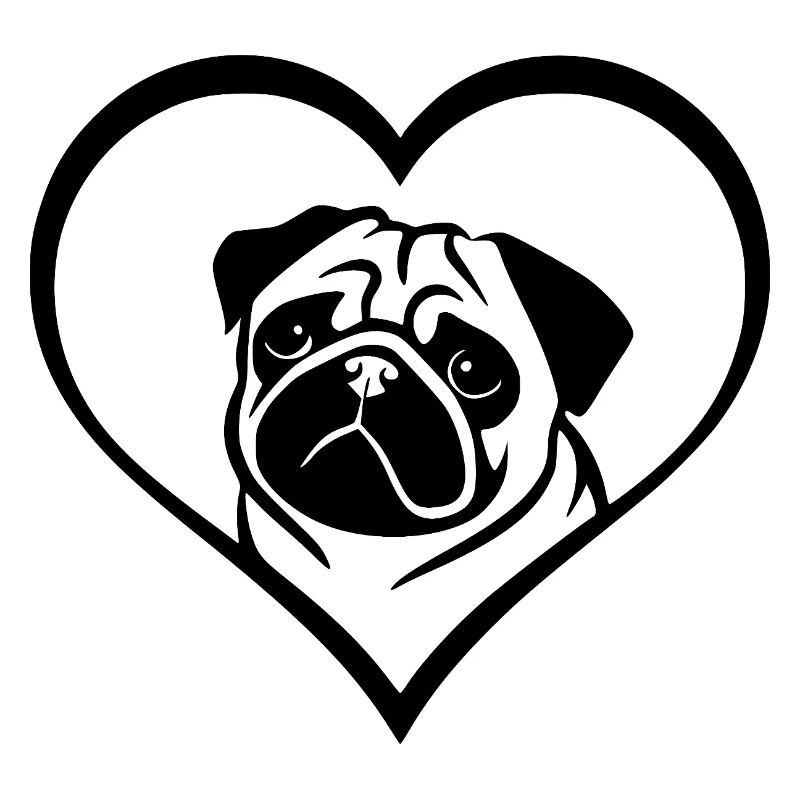 Niedliche Mops Herz Hund Kunst