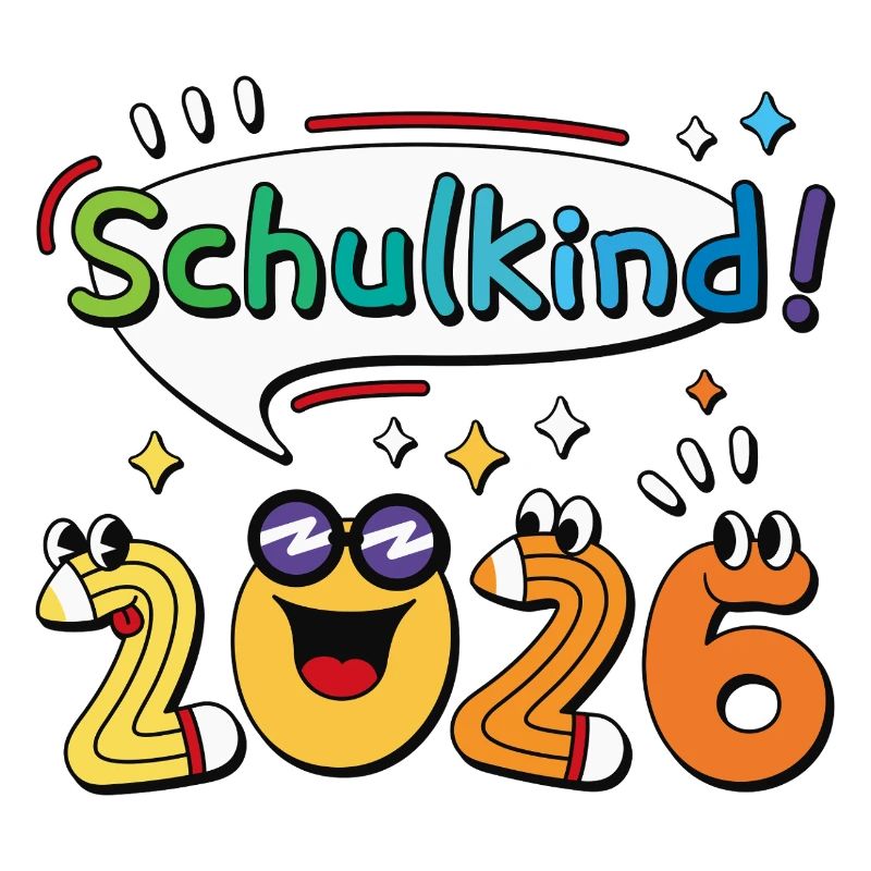 Schulkind 2026 Einschulung Schulanfang Comic